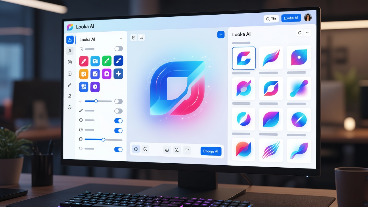 Looka AI graphic design and visual asset generator interface